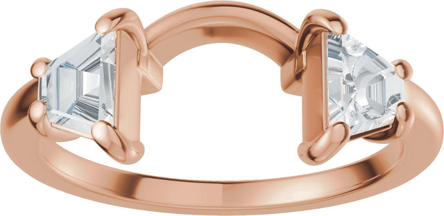 14K Gold Trapezoid Lab-Grown Diamond Wrap Ring Enhancer - Rose Gold - view 3