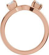 14K Gold Trapezoid Lab-Grown Diamond Wrap Ring Enhancer - Rose Gold - view 2
