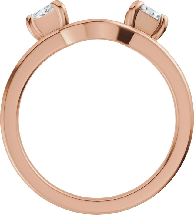 14K Gold Trapezoid Lab-Grown Diamond Wrap Ring Enhancer - Rose Gold - view 2