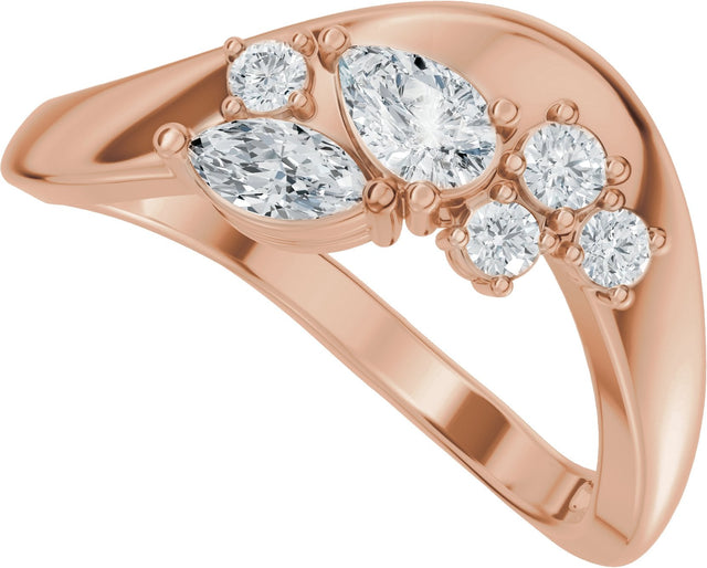 14K Gold Pear Lab-Grown Diamond Contour Band – 4.7x3.1mm - Rose Gold - view 5