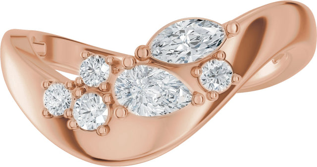 14K Gold Pear Lab-Grown Diamond Contour Band – 4.7x3.1mm - Rose Gold - view 3