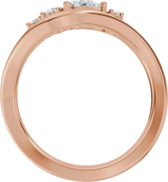 14K Gold Pear Lab-Grown Diamond Contour Band – 4.7x3.1mm - Rose Gold - view 2