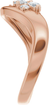14K Gold Pear Natural Diamond Contour Band – 4.7x3.1mm - Rose Gold - view 4