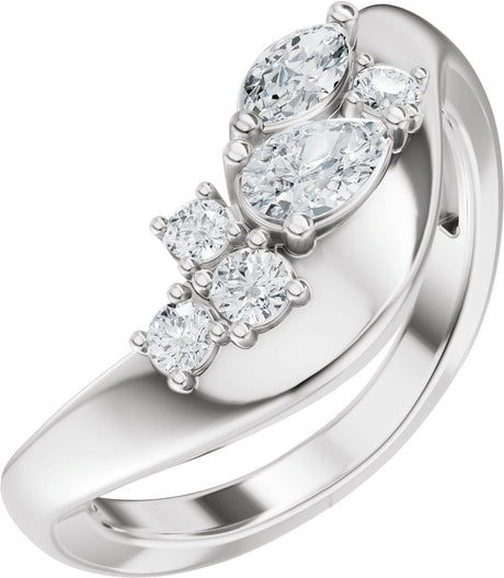 Platinum Pear Lab-Grown Diamond Contour Band – 4.7x3.1mm