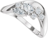 Platinum Pear Natural Diamond Contour Band – 4.7x3.1mm - view 5