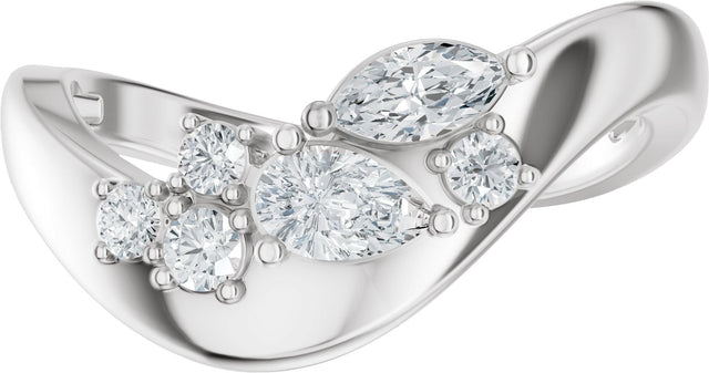 Platinum Pear Lab-Grown Diamond Contour Band – 4.7x3.1mm - view 3