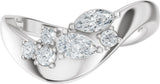 Platinum Pear Natural Diamond Contour Band – 4.7x3.1mm - view 3