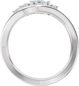 Platinum Pear Natural Diamond Contour Band – 4.7x3.1mm - view 2