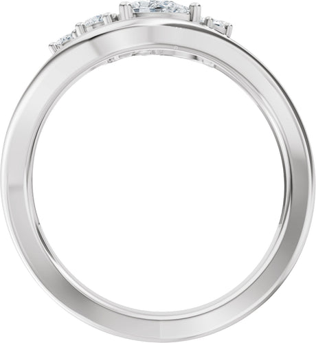 Platinum Pear Natural Diamond Contour Band – 4.7x3.1mm - view 2