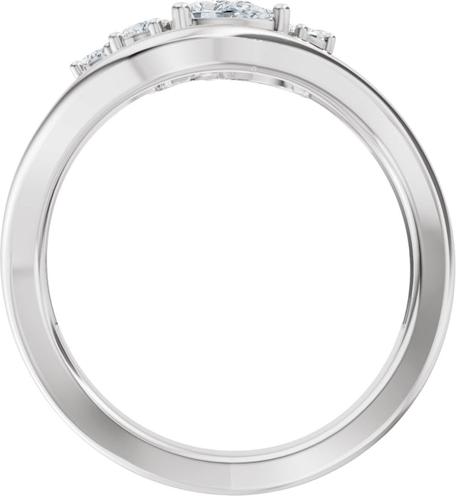 Platinum Pear Lab-Grown Diamond Contour Band – 4.7x3.1mm - view 2