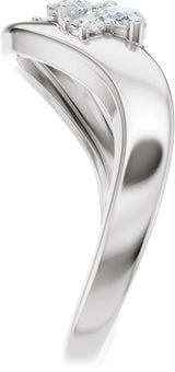 Platinum Pear Natural Diamond Contour Band – 4.7x3.1mm - view 4