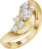 14K Gold Pear Natural Diamond Contour Band – 4.7x3.1mm - Yellow Gold