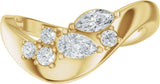 14K Gold Pear Lab-Grown Diamond Contour Band – 4.7x3.1mm - Yellow Gold - view 3