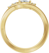 14K Gold Pear Lab-Grown Diamond Contour Band – 4.7x3.1mm - Yellow Gold - view 2