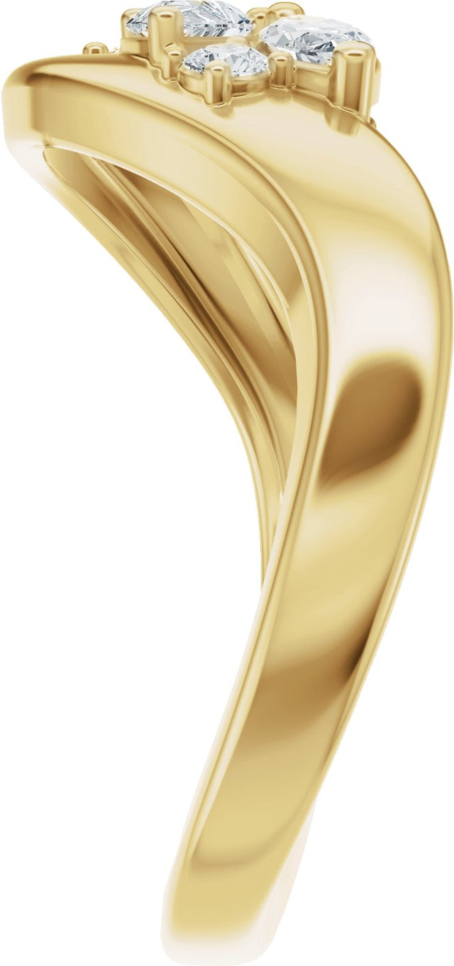 14K Gold Pear Lab-Grown Diamond Contour Band – 4.7x3.1mm - Yellow Gold - view 4