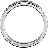 14K Gold Round Lab-Grown Diamond Ring Guard – 1mm Stones - White Gold - view 2