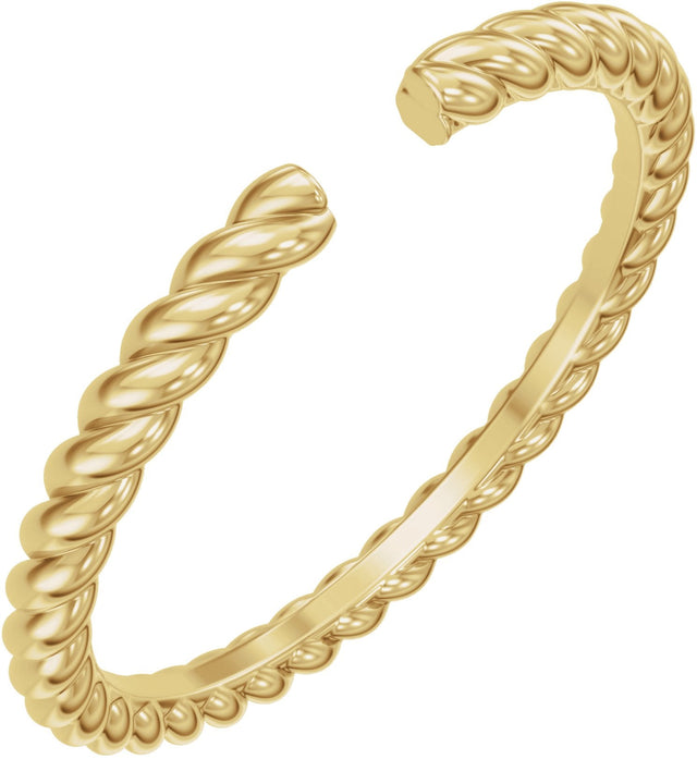 14K Gold Rope Open Band - Yellow Gold