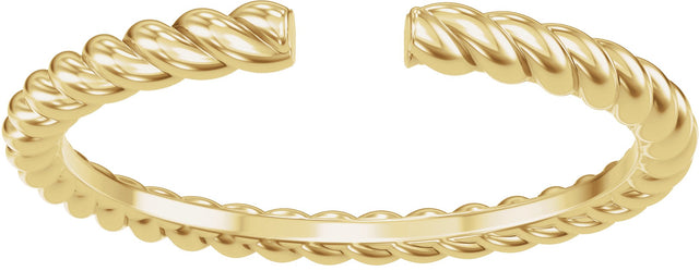 14K Gold Rope Open Band - Yellow Gold - view 3