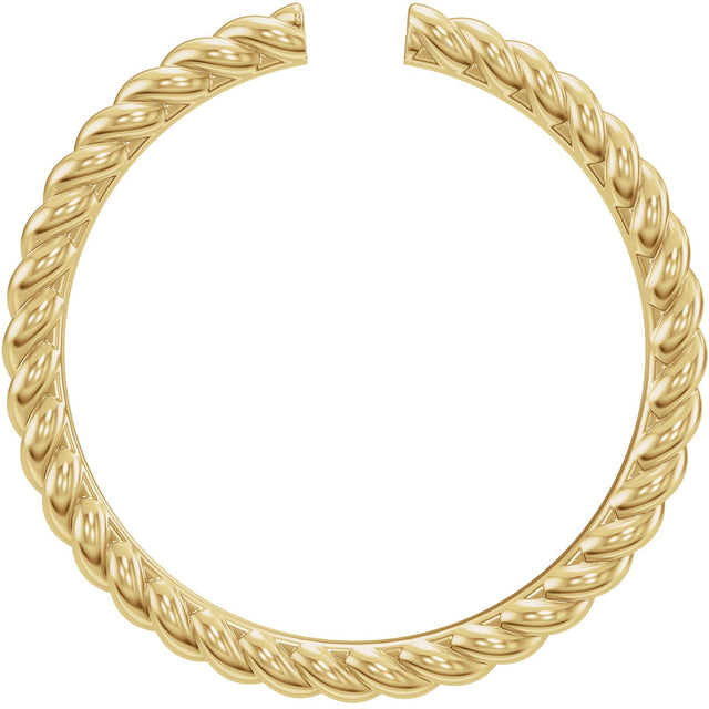 14K Gold Rope Open Band - Yellow Gold - view 2
