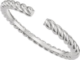 14K Gold Rope Open Band - White Gold - view 5