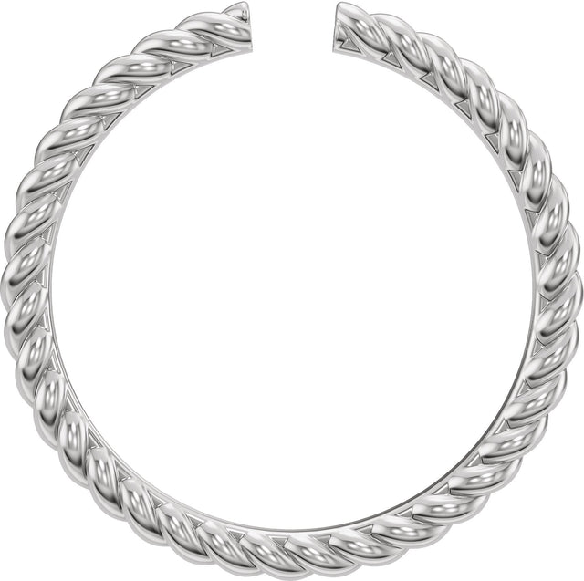 14K Gold Rope Open Band - White Gold - view 2