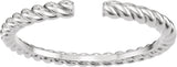 14K Gold Rope Open Band - White Gold - view 3