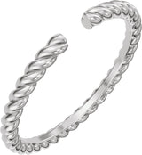 14K Gold Rope Open Band - White Gold