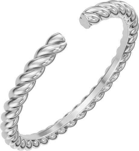 14K Gold Rope Open Band - White Gold