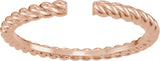 14K Gold Rope Open Band - Rose Gold - view 3