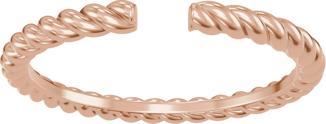 14K Gold Rope Open Band - Rose Gold - view 3