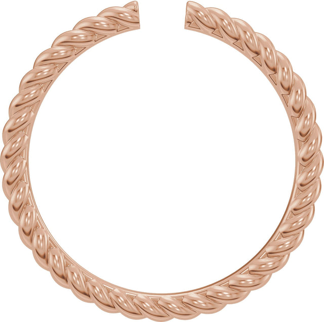 14K Gold Rope Open Band - Rose Gold - view 2