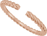 14K Gold Rope Open Band - Rose Gold - view 5