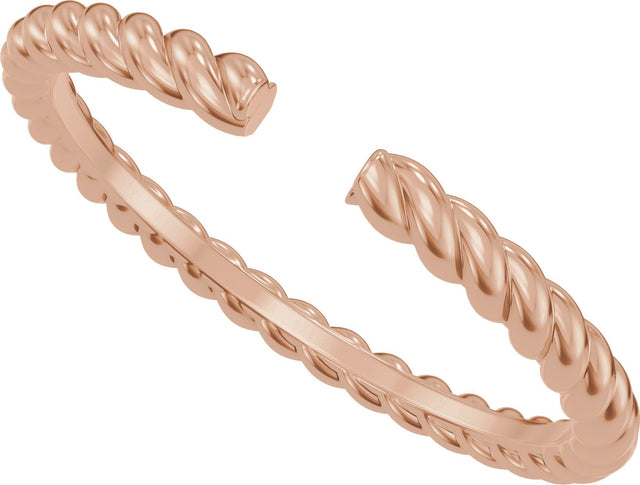 14K Gold Rope Open Band - Rose Gold - view 5