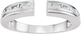 14K Gold Straight Baguette Lab-Grown Diamond Channel-Set Accented Open Band - White Gold - view 3