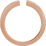 14K Gold Straight Baguette Lab-Grown Diamond Channel-Set Accented Open Band - Rose Gold - view 2