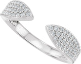 14K Gold Round Lab-Grown Diamond Pave'-Style Accented Open Band - White Gold - view 5