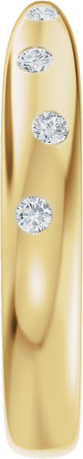 14K Gold Round Lab-Grown Diamond Accented Open Band - Yellow Gold - view 4