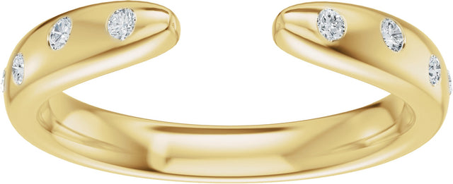 14K Gold Round Lab-Grown Diamond Accented Open Band - Yellow Gold - view 3