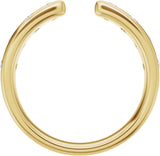 14K Gold Round Lab-Grown Diamond Accented Open Band - Yellow Gold - view 2