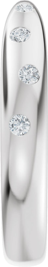 14K Gold Round Lab-Grown Diamond Accented Open Band - White Gold - view 4