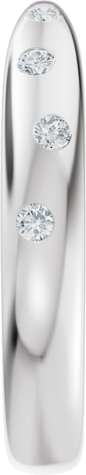 14K Gold Round Lab-Grown Diamond Accented Open Band - White Gold - view 4
