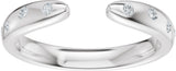 14K Gold Round Lab-Grown Diamond Accented Open Band - White Gold - view 3