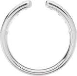 14K Gold Round Lab-Grown Diamond Accented Open Band - White Gold - view 2