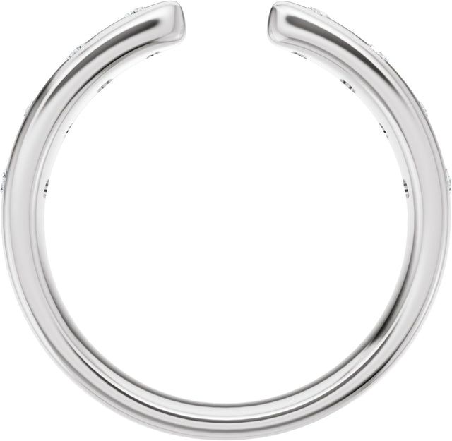 14K Gold Round Lab-Grown Diamond Accented Open Band - White Gold - view 2