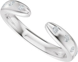 14K Gold Round Lab-Grown Diamond Accented Open Band - White Gold - view 5