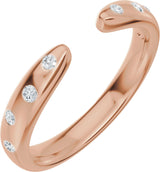 14K Gold Round Lab-Grown Diamond Accented Open Band - Rose Gold