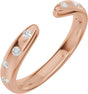 14K Gold Round Lab-Grown Diamond Accented Open Band - Rose Gold