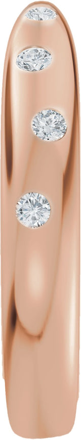 14K Gold Round Lab-Grown Diamond Accented Open Band - Rose Gold - view 4