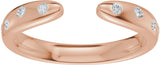 14K Gold Round Lab-Grown Diamond Accented Open Band - Rose Gold - view 3