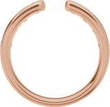 14K Gold Round Lab-Grown Diamond Accented Open Band - Rose Gold - view 2